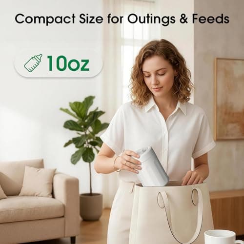 NesveCit Portable Breast Milk Cooler, 24H Chill Medical-Grade 316L Stainless Steel, 2-in-1 Breastmilk Cooler Bottle & Thermos with Leakproof Storage Bottle, No Ice Needed for Travel/Work, 10oz, Beige view 5