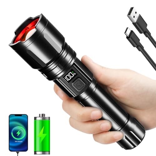 Hriovs Rechargeable LED Flashlight 99000 High Lumens, Powerful Tactical Flashlights with 6 Modes, IPX7 Waterproof, Zoomable, Super Bright for Home Outdoor Emergency Camping — image 1