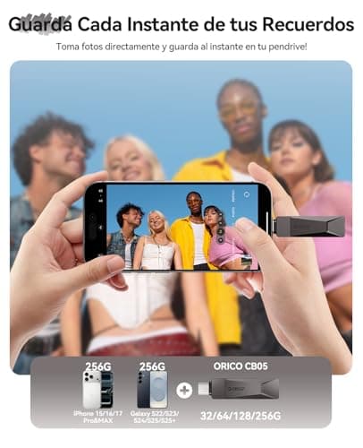 ORICO 64GB USB Flash Drive 150MB/S Metal Housing Swivel Design Support OTG Function 2 in 1 PenDrive for USB C and USB A Devices-CB05 Grey view 4