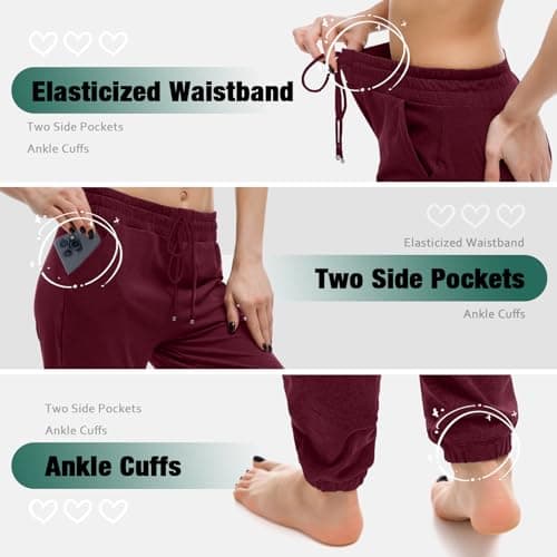 Walifrey Womens Joggers with Pockets, Drawstring Sweatpants Women for Lounging Jogging Workout and Gym view 5