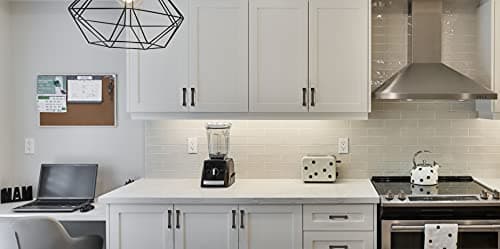 Amerdeco 10 Pack Matte Black 5 Inch(128mm) Hole Centers Kitchen Cabinet Pulls Cabinet Hardware Kitchen Handles for Cabinets Cupboard Handles Drawer Pulls view 2