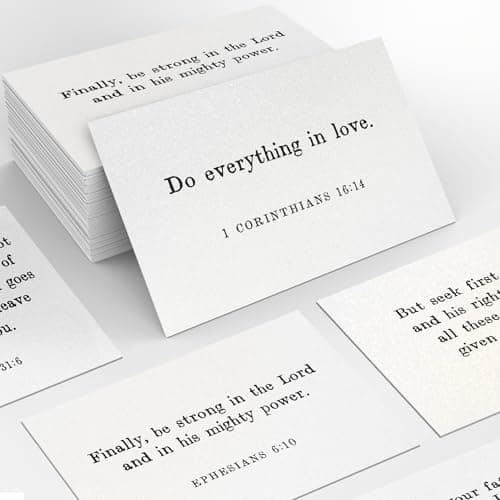 BHTPNG Bible Verse Cards: 60 Mini Scripture Cards with Bible Verses on 300GSM Pearl Paper, Inspirational Christian Gift Set (Minimalist Black & White) -A02