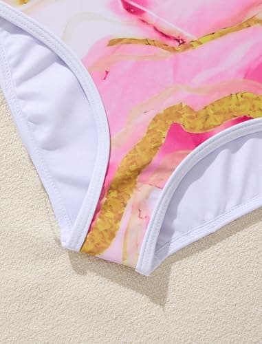 Kdwdvbn Girls Swimsuit One Piece Ruffle Sleeve Cut Out Cute Bathing Suit Summer Beach Swimwear 4-12Y view 2