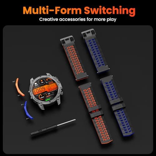 Hwagol Smart Watches for Men (Call/Notification),1.52''HD Military Smart Watch with Heart Rate/Sleep Monitor/Pedometer for Android and iOS,DIY Design Fitness Tracker view 5