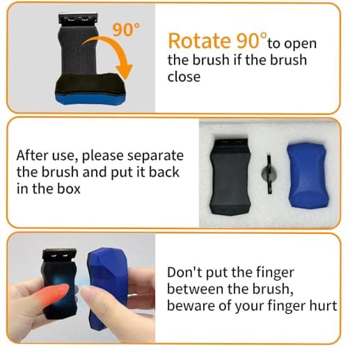 Magnetic Fish Tank Glass Cleaner, Dual-Blades Algae Scraper Glass Cleaner Scrubber with 2 Detachable Scrapers, Double Side Floating Magnetic Brush for 0.4-0.6 Inch Thick Glass Aquariums Tank, Size M view 3