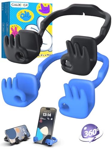 CALDEVER Gifts for Teens Boys Men Kids Cell Phone Stand: 2 Pack Teenage OK Sign Phone Holder for Desk Gift for Adults Dad Husband Son Guys Tween Stocking Stuffers Essentials Funny Cool Gadgets Stuff view 1