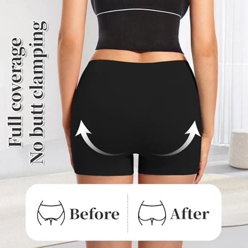 Migbean Boy Shorts Underwear for Women Cotton Panties Mid Waisted Boxer Briefs Breathable Underwear Multipack 4 Pack view 5