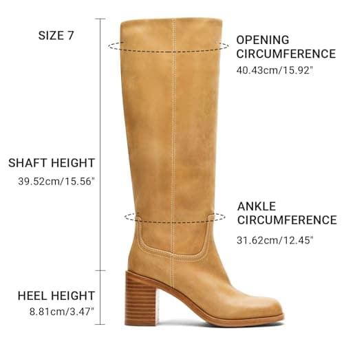 heelchic Knee High Boots for Women Campus Banana Square Toe Chunky Block Heel Tall Boots Long Riding Boots view 4
