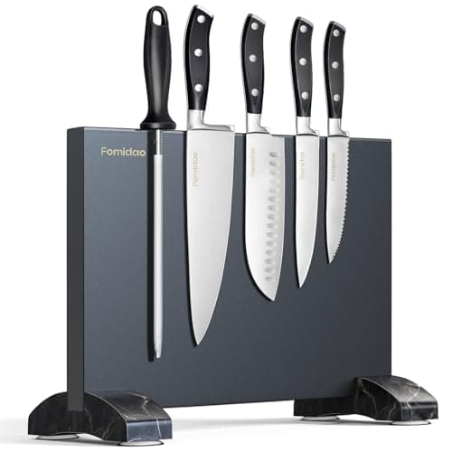 Fomidao 6 Pieces Knife Set with Magnetic Block,Ultra-Sharp High-carbon Steel Kitchen Knife Set, Professional Knife Block Set with Ergonomic Handle and Sharpener — image 1