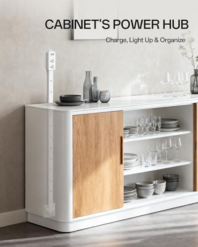 Electrical Outlet Extender with Adjustable Sticks 8"-56", 4-Way Flat Plug for Different Wall Sockets, Features 2AC Outlets, 2USB-A, 1USB-C for Hard-to-Reach Outlets Behind Couch Nightstands Desks TV view 2