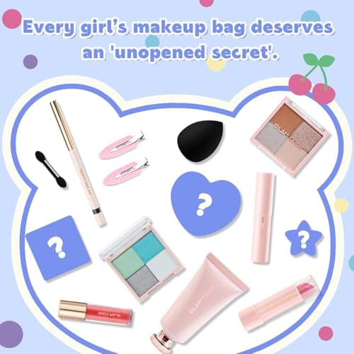 Glam Code Makeup Advent Calendar for Girls 2026, 24 Day Beauty Countdown | Christmas Makeup Gift Set for Teen Girls, Makeup Advent Calendar 2026 with Eyeshadow, Blush, Lip Gloss and Charms, Blue view 2