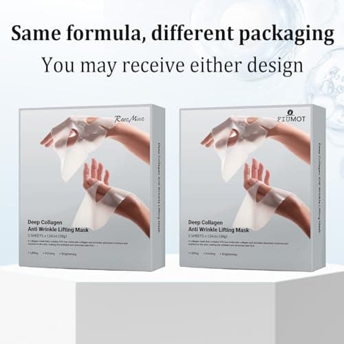 MUQIAN Rosemine Deep Collagen Anti-Wrinkle Lifting Overnight Mask Facial sheet masks with low molecular weight collagen for lifting, firming, and moisturizing 5 Packs view 2