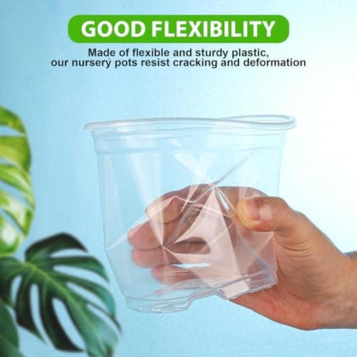 auriikoop Clear Nursery Pots 5/4/3.5 Inch Plastic Seedling Plant Pot with Drainage Holes for Transplanting Succulents Cuttings (15Pcs) view 6