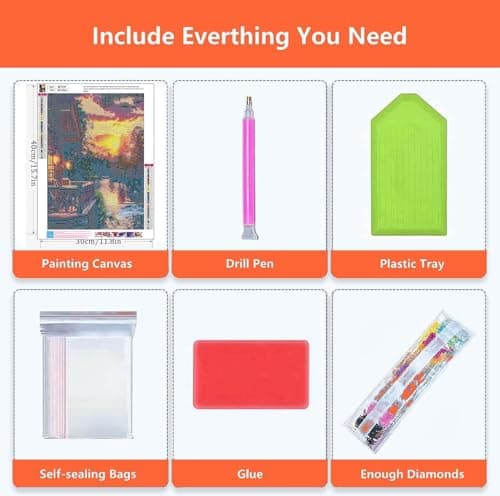 Axquilon Landscape Diamond Art Kits for Adults - Diamond Painting Kits for Adults Beginner, DIY 5D Full Drill Gem Art for Home Wall Decor 12x16 inch view 5