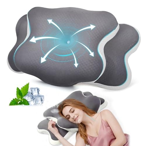 Sleep Apnea Pillow, Ergo Pillow for Sleep Apnea, Cervical Neck Pillow for Neck Pain Relief, Sleeping, and Snoring Relief, Orthopedic Therapy Memory Foam Contour Cooling Pillow for Side, Back view 1