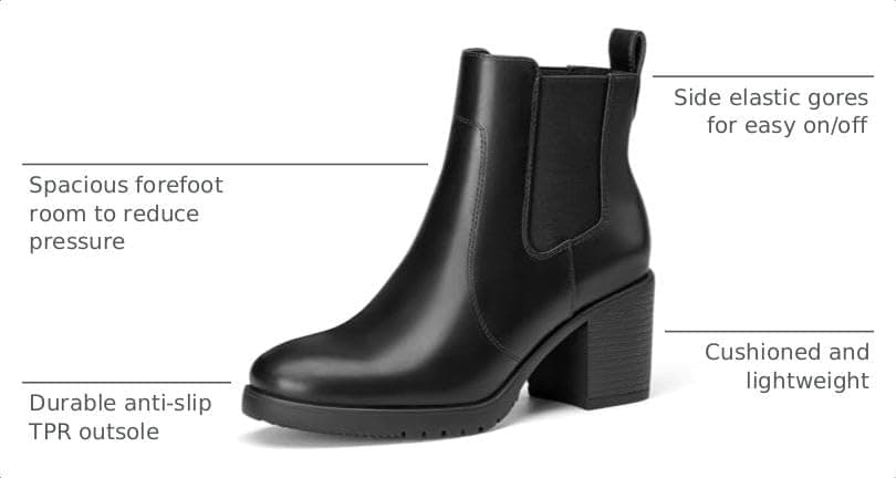 Athlefit Women's Slip On Elastic Chelsea Ankle Boots view 3