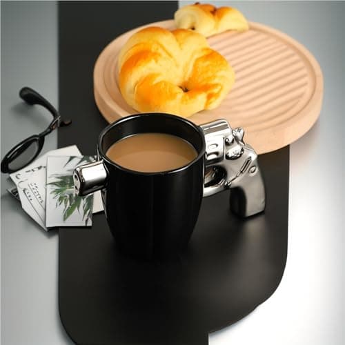 Cintoko Novelty Ceramic Cool Gun Mug for Men, 12OZ Porcelain Pistol Design Coffee Mug, Gifts for Gun Lovers view 4