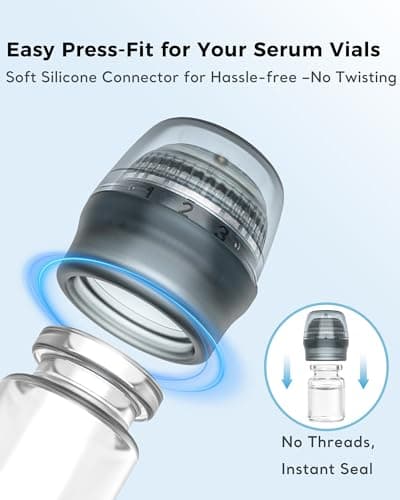 Micro Infusion Needles System Serum Applicator for Face Skin Care, 0.25mm Titanium Microneedling Derma Roller Stamp with 2 Replacement Heads for Women & Men (Serum is Not Included) view 4