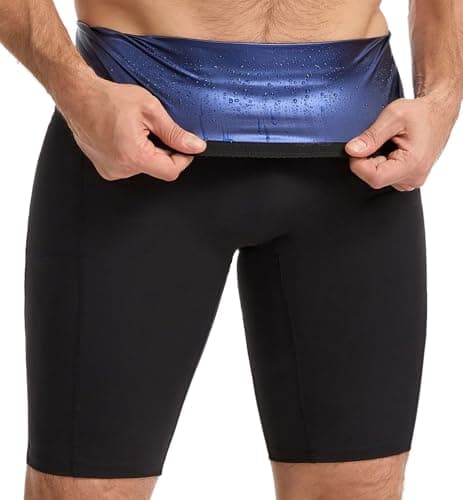 SEXYWG Men's Sauna Shorts Sweat Sauna Short Pats Slimming Sweat Pants Waist Trainer Shorts Heat Trapping for Gym Exercises — image 1