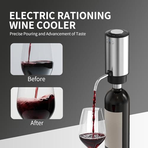 Rechargeable Wine aerator Electric Wine Decanter, Automatic Wine Dispenser withStorage Base,Two Modes:long press to continuously Dispense wine/single press to Dispense75ml of Wine view 4