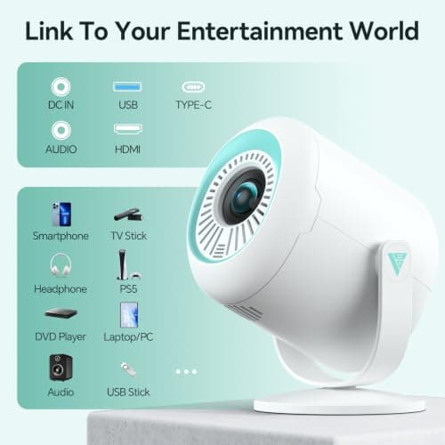 Mini Projector, Nasin VF211 Portable WiFi Bluetooth 1080P Electric Focus view 3
