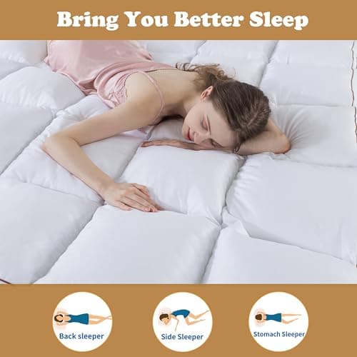 WhatsBedding 4 Inch Memory Foam Mattress Topper Queen Size, Supportive Fluffy Shredded Memory Foam Filled Pillow Top, Extra Soft Bed Topper for Back Pain Relief, 60x80 Inch view 4