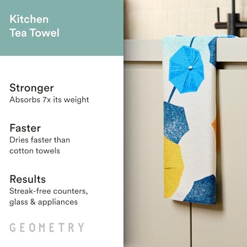 GEOMETRY Spring Kitchen Towels - Quick Dry Microfiber Cloth Spring & Summer Dish Towels for Kitchen Drying - Premium Quick Dry Towel - Daisy Delight, 18" x 30" - 1-Pack view 3
