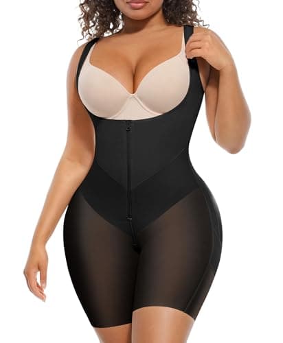 FeelinGirl Fajas Colombianas Moldeadoras Butt Lifting Shapewear Tummy Control Postpartum Faja Body Shaper with Zipper Crotch — image 1