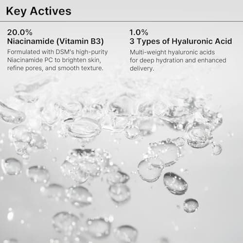 Organicity Niacinamide 20% + Hyaluronic Acid 1% Concentrated Serum, 1.01 + 0.16 Fl Oz, Pore Minimizer & Moisturizer Vitamin B3 for Even Skin Tone & Fine Lines view 4