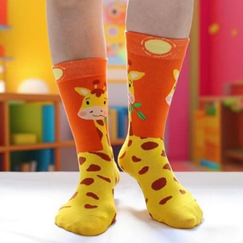 suokesi Womens Animal Socks Size 9-11, Cute Funny Fun Crazy Novelty Colorful Calf Girls Crew Socks view 3