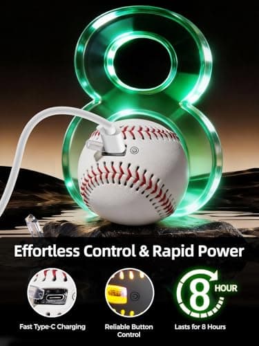 AIYUNDI Light Up & Glow-in-The-Dark Baseball with Bluetooth Speaker, Sports Gifts for Baseball Fans, Boys 8-12, Teens & Adults, Unique Accessories view 5