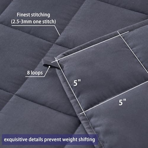 yescool Weighted Blanket for Adults (20 lbs, 60” x 80”, Grey) Cooling Heavy Blanket for Sleeping Perfect for 190-210 lbs, Queen Size Breathable Blanket with Premium Glass Bead, Machine Washable view 5