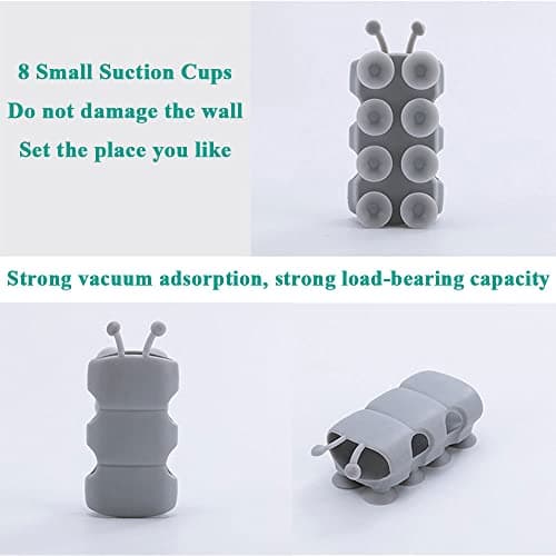 4 Pack Vacuum Suction Cup Shower Head Holders, Junvaia Silicone Strong Suction & Waterproof Showerhead Holder, Bathroom Handheld Shower Holder, Removable Wall Mounted Suction Bracket (2 White, 2 Grey) view 6