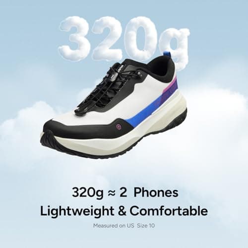 MUDDY VIBE Si-14 Men's Walking Shoes, Lightweight with Arch Support for Long Distance, Breathable Mesh Non Slip Rubber Outsole view 3