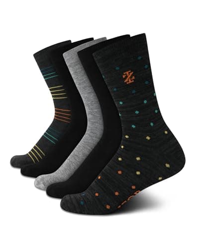 IZOD Boys Crew Socks - 5 Pack Breathable Soft Stretch Performance Crew Dress Socks for Toddlers to Big Boys (Shoe Size: S-L), Size Large, Black