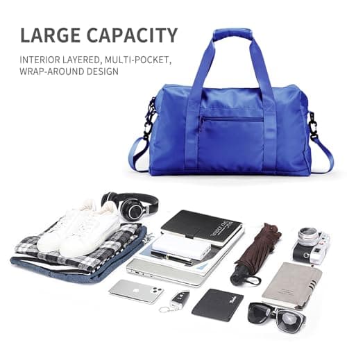 Travel Duffle Bag,Sport Gym Bag for Men And Women with Wet Pocket,Weekender Bag Carry On Tote Bags for Airplane view 2