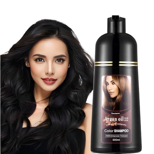 Natural Black Hair Color Dye Shampoo 3-in-1, Covers Gray Hair Fast with Long-Lasting Color, Rich Plant-Based Formula Repairs Damaged Hair, Gentle on Scalp for At-Home Use for Men & Women, 16.90 Fl Oz — image 1
