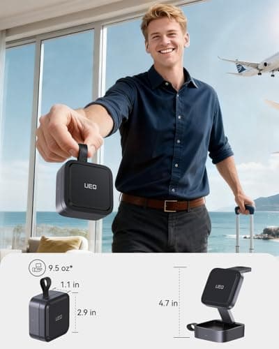 UEQ 3 in 1 Wireless Charging Station for Apple Devices,Compatible with MagSafe Charger Stand,Foldable Fast Travel Magnetic Wireless Charger for iPhone 17 Air 16 15 14 13 12,Apple Watch&AirPods Pro view 3