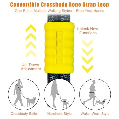 4.92FT Nylon Dog Leash，Multi Functional Crossbody Explosion-Proof Punch,Comfortable pad Handle,Suitable for Dog Sheds for Large Dogs Heavy Duty. view 6