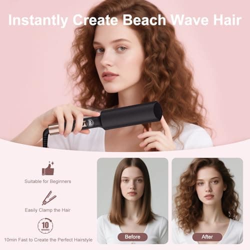 Waver Curling Iron Hair Crimper 3/4 Inch, Ionic Deep Waver Hair Curler Tool, 5 Temp Dual Barrel Mini Portable Curling Wand, Dual Voltage, Anti-Scalding Fast Heating for Short and Long Hair view 5