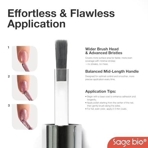 SAGEBIO 15ml Cat Eye Gel Nail Polish with Magnet Stick – Glitter Holographic Magnetic Gel, DIY Manicure Kit for Home Use, Long-Lasting Nail Art, Cat Eye-370 view 3