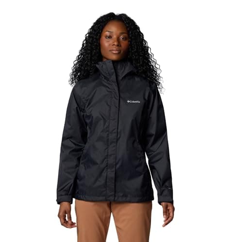 Columbia Womens Arcadia II Waterproof Rain Jacket, Black, Medium