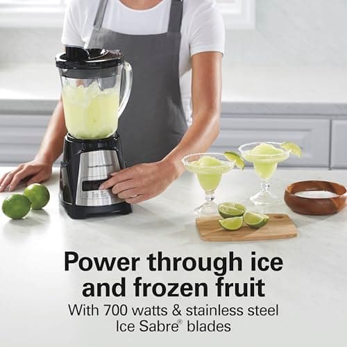 Hamilton Beach Power Elite Wave Action Blender For Smoothies, 40 Oz Glass Jar, 12 Functions Including Puree, Crush Ice, 700 Watts - Black (58148A) view 2