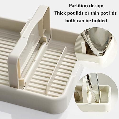 1 Pack Spoon Rests with Lid Holder for Multiple Utensils, Utensil Rest & Spoon holder for Kitchen Counter, Stove Top, Heat Resistant Kitchen Utensil Holder for Spatulas Holder, Pot Lid, Tongs, Ladles view 4