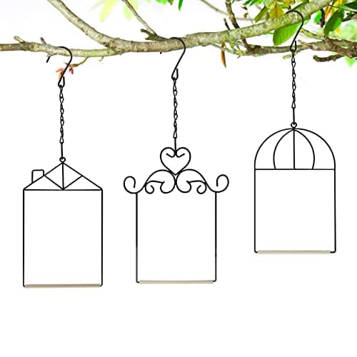 MIXXIDEA 3PK Hummingbird Perch, Hummingbird Swing with Metal Frame, Bird Swing with Wooden Dowel and Hanging Chain,Suitable for Hanging Indoor,Outdoor, Lawn,Patio,Garden — image 1