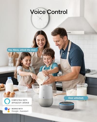 Wi-Fi Front Door Lock Set - HEANTLE Smart Locks for Front Door Built-in WiFi Keyless Entry Deadbolt with Handle Set Fingerprint Smart Electronic Deadbolt, Works with Alexa & Google Assistant Black view 3