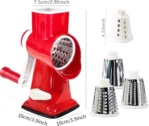 KalraMay Rotary Cheese Grater with Handle, Multifunctional Cheese Shredder | Multifunctional Shredder,Strong Suction Cup Base,Fast and Efficient Cutting,Detachable Parts,Safe Operation,Easy to Rinse view 6