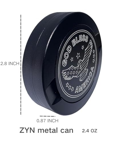 Miaimther Metal Container for Zyn, Premium Aluminum Can & Rugged Pouch Holder | Extra Capacity, Knurled Grip & Used Pouch Storage,Don't stop exploring (God bless American) view 2