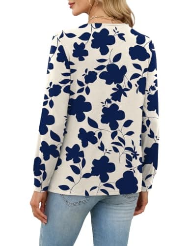 Wiholl V Neck Long Sleeve Shirts Womens Tops Dressy Casual Fall Outfits | Fall Tops for for Women Trendy 2026,Teacher,Ladies,Work,School,Office,Elegant,Dressy Casual view 5