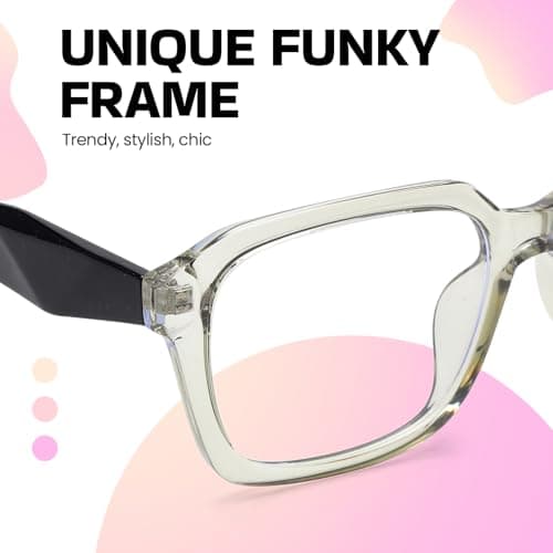SODQW Designer Blue Light Blocking Glasses for Women Square Frame Anti Glare Reduce Eyestrain Computer Eyeglasses view 6